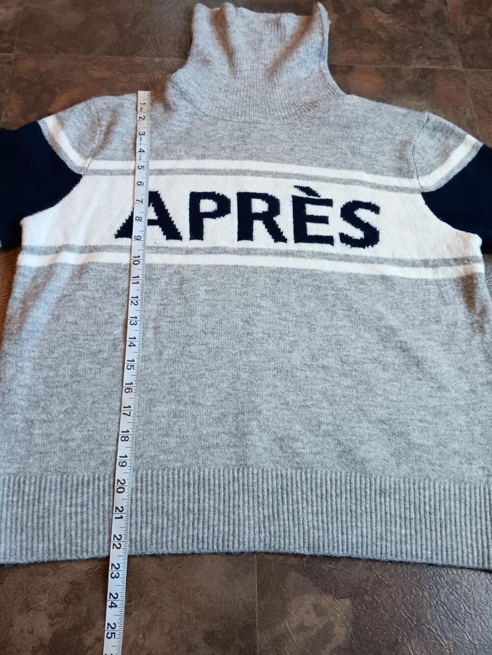 Grey Après Ski Turtleneck Sweater Halogen Medium Knit Long Sleeve Pullover - Picture 4 of 9